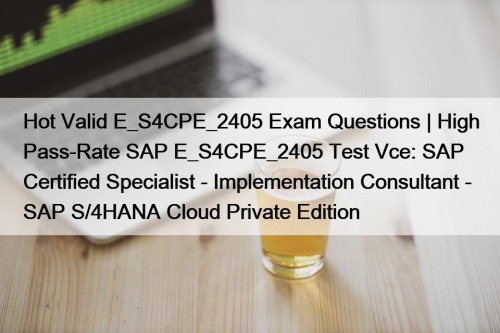 Hot Valid E_S4CPE_2405 Exam Questions | High Pass-Rate ...